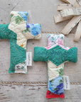 Quilted Prayer Weighted Cross - Prayer Cross - Comfort Cross - Well Worn Series - Religious Gift - Everyday Phrases & Colors