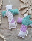 Quilted Prayer Weighted Cross - Prayer Cross - Comfort Cross - Well Worn Series - Religious Gift - Everyday Phrases & Colors